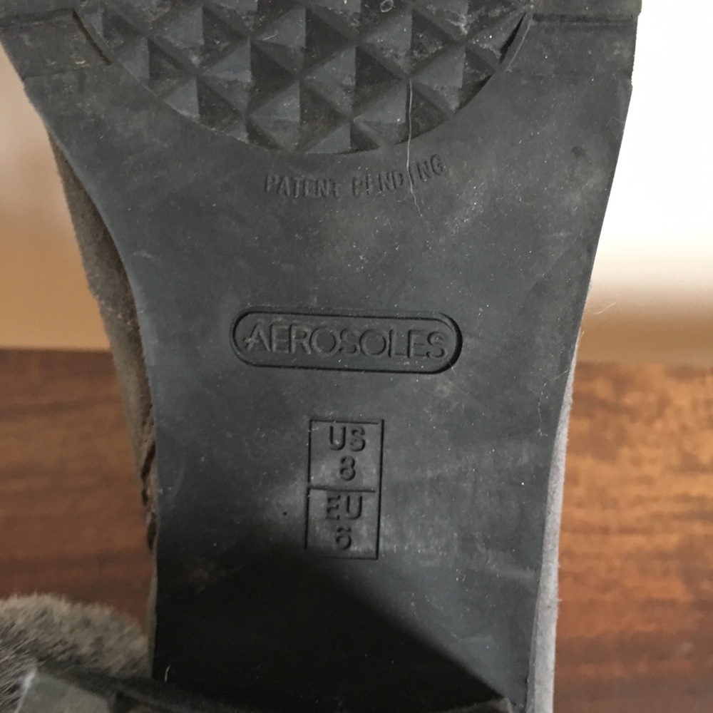 Gray suede boots
